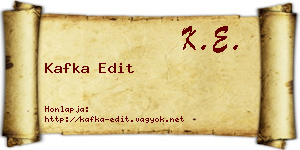 Kafka Edit névjegykártya